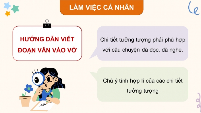 Giáo án điện tử Tiếng Việt 4 kết nối Bài 27 Viết: Viết đoạn văn tưởng tượng