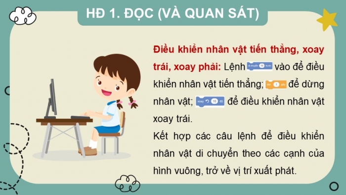 Giáo án điện tử Tin học 4 chân trời Bài 14: Điều khiển nhân vật chuyển động trên sân khấu