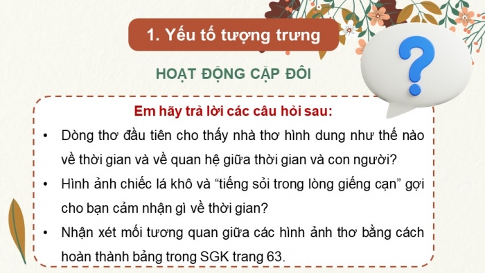 Giáo án điện tử Ngữ văn 11 chân trời Bài 8 Đọc 2: Thời gian