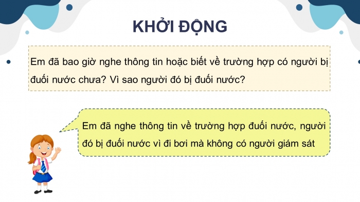 Giáo án điện tử Khoa học 4 kết nối Bài 27: Phòng tránh đuối nước 