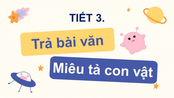 Giáo án điện tử Tiếng Việt 4 chân trời CĐ 8 Bài 2 Viết: Trả bài văn miêu tả con vật