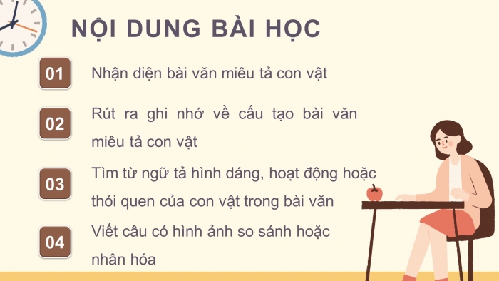 Giáo án điện tử Tiếng Việt 4 chân trời CĐ 7 Bài 1 Viết: Bài văn miêu tả con vật
