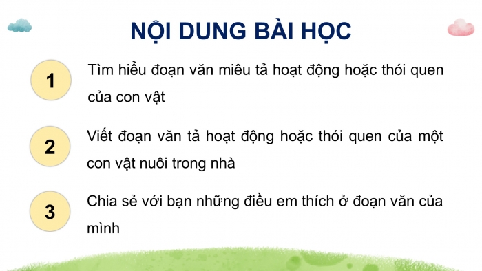 Giáo án điện tử Tiếng Việt 4 chân trời CĐ 7 Bài 5 Viết: Luyện tập viết đoạn văn cho bài văn miêu tả con vật