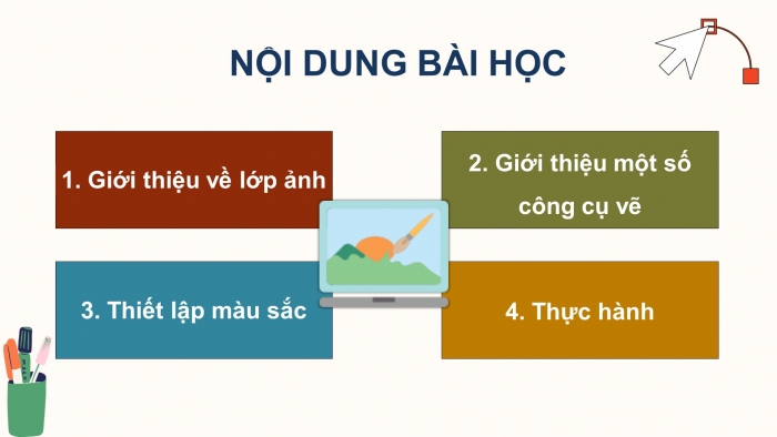 Giáo án điện tử Tin học ứng dụng 11 kết nối Bài 27: Công cụ vẽ và một số ứng dụng