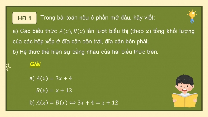 Giáo án điện tử Toán 8 cánh diều Chương 7 Bài 1: Phương trình bậc nhất một ẩn