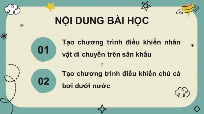 Giáo án điện tử Tin học 4 chân trời Bài 14: Điều khiển nhân vật chuyển động trên sân khấu