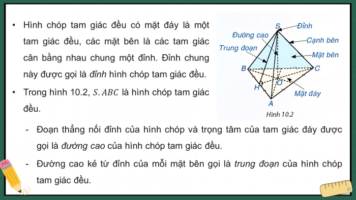 Giáo án điện tử Toán 8 kết nối Bài 38: Hình chóp tam giác đều