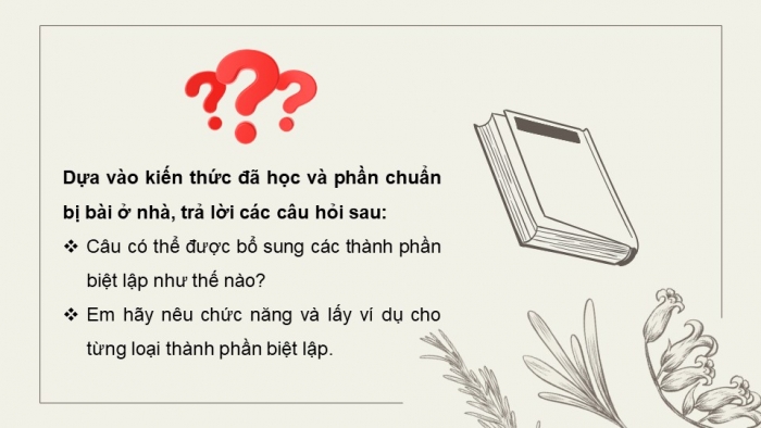 Giáo án điện tử Ngữ văn 8 cánh diều Bài 9 TH tiếng Việt: Thành phần biệt lập trong câu