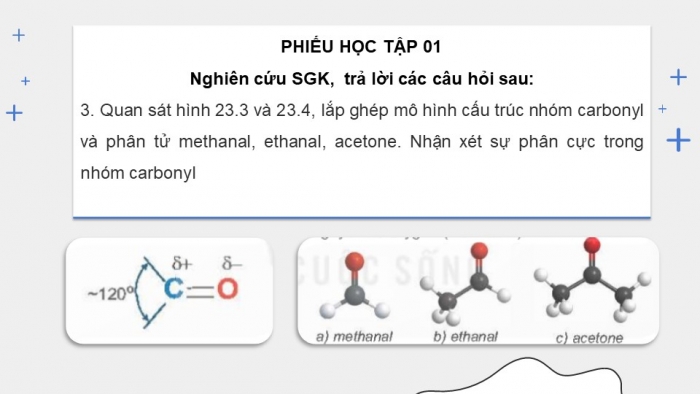 Giáo án điện tử Hoá học 11 kết nối Bài 23: Hợp chất carbonyl