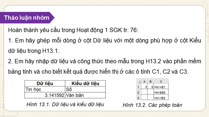 Giáo án điện tử Tin học 8 kết nối Bài 13: Biểu diễn dữ liệu