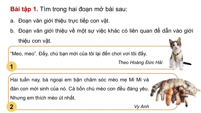 Giáo án điện tử Tiếng Việt 4 chân trời CĐ 7 Bài 6 Viết: Viết đoạn mở bài và đoạn kết bài cho bài văn cho bài văn miêu tả con vật