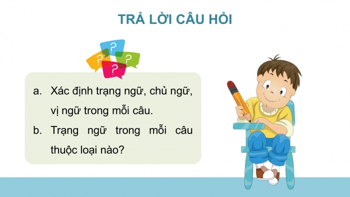 Giáo án điện tử Tiếng Việt 4 chân trời CĐ 8 Bài 4 Luyện từ và câu: Luyện tập về trạng ngữ