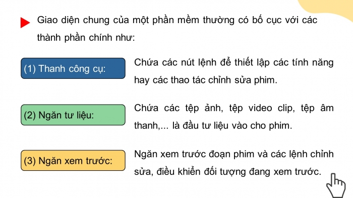 Giáo án điện tử Tin học ứng dụng 11 kết nối Bài 29: Khám phá phần mềm làm phim