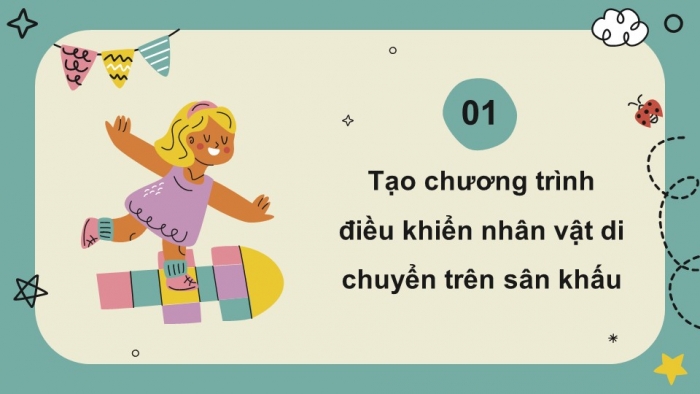 Giáo án điện tử Tin học 4 chân trời Bài 14: Điều khiển nhân vật chuyển động trên sân khấu