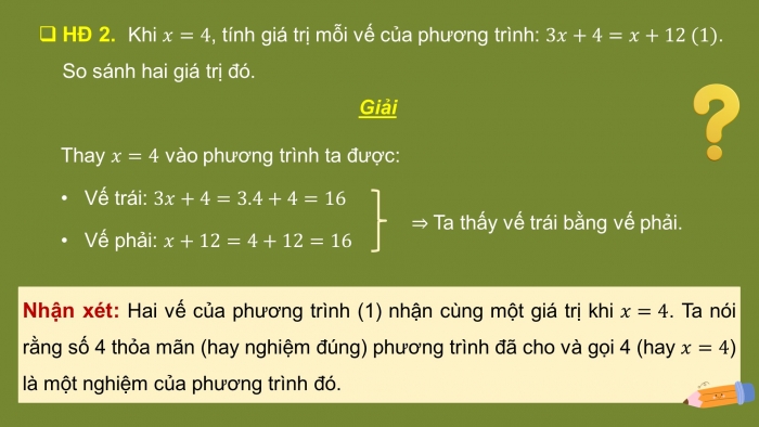 Giáo án điện tử Toán 8 cánh diều Chương 7 Bài 1: Phương trình bậc nhất một ẩn