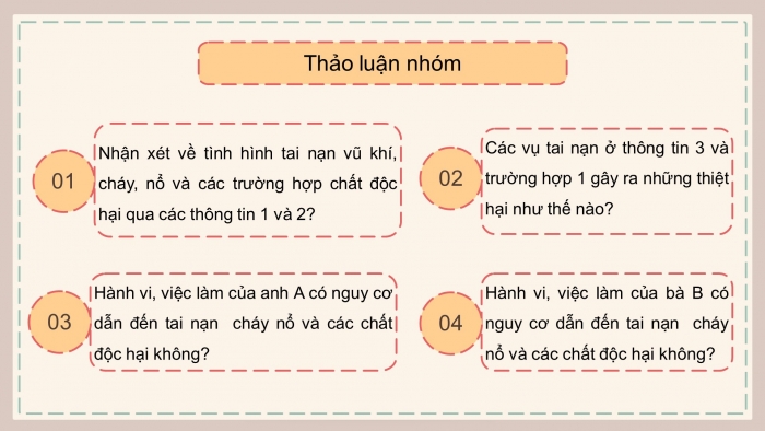 Giáo án điện tử Công dân 8 chân trời Bài 9: Phòng ngừa tai nạn vũ khí, cháy, nổ và các chất độc hại