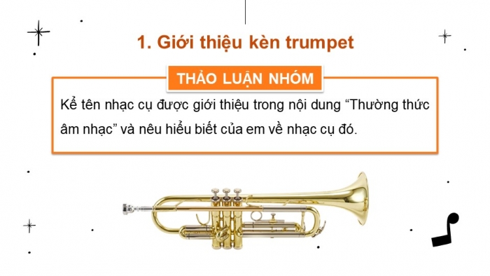 Giáo án điện tử Âm nhạc 4 kết nối Tiết 29: Ôn bài hát: Miền quê em; Thường thức âm nhạc: Kèn trôm-pét (trumpet); Nghe nhạc: Khúc nhạc mở đầu (U-ve-tu-