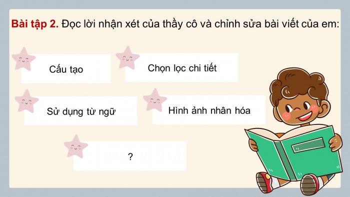 Giáo án điện tử Tiếng Việt 4 chân trời CĐ 8 Bài 6 Viết: Trả bài văn miêu tả con vật