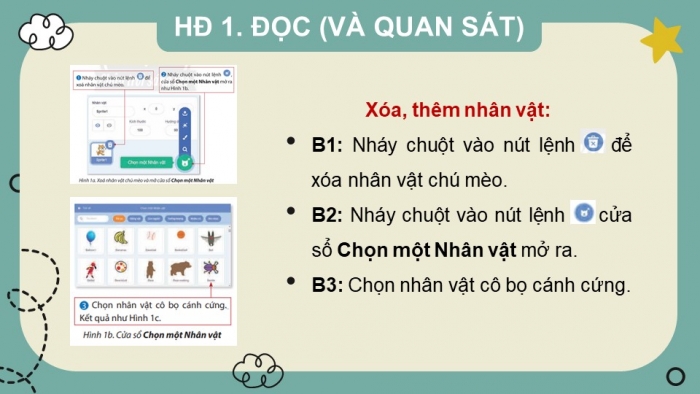 Giáo án điện tử Tin học 4 chân trời Bài 14: Điều khiển nhân vật chuyển động trên sân khấu