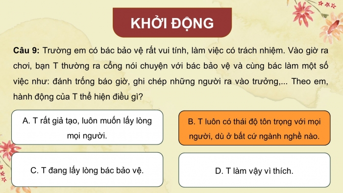 Giáo án điện tử HĐTN 8 chân trời (bản 2) Chủ đề 8: Tìm hiểu hứng thú nghề nghiệp và định hướng học tập, rèn luyện - Hoạt động 5, 6