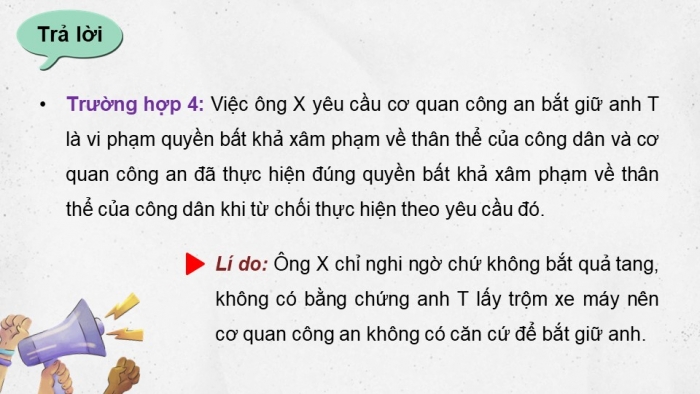 Giáo án điện tử Kinh tế pháp luật 11 kết nối Bài 17: Quyền bất khả xâm phạm về thân thể và quyền được pháp luật bảo hộ về tính mạng, sức khỏe, danh dự, nhân phẩm của công dân (Phần 1)