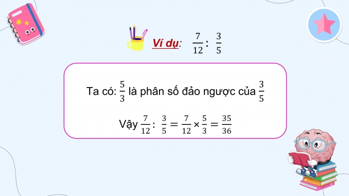 Giáo án điện tử Toán 4 cánh diều Bài 84: Phép chia phân số