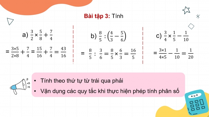 Giáo án điện tử Toán 4 cánh diều Bài 93: Ôn tập về phân số và các phép tính với phân số