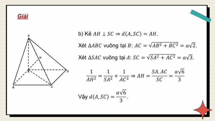 Giáo án điện tử Toán 11 chân trời Chương 8 Bài 4: Khoảng cách trong không gian