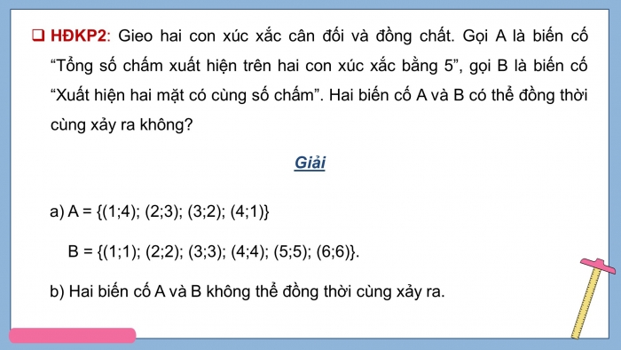 Giáo án điện tử Toán 11 chân trời Chương 9 Bài 1: Biến cố giao và quy tắc nhân xác suất