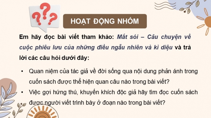 Giáo án điện tử Ngữ văn 8 kết nối Bài 10 Thách thức thứ hai: Kết nối cộng đồng người đọc