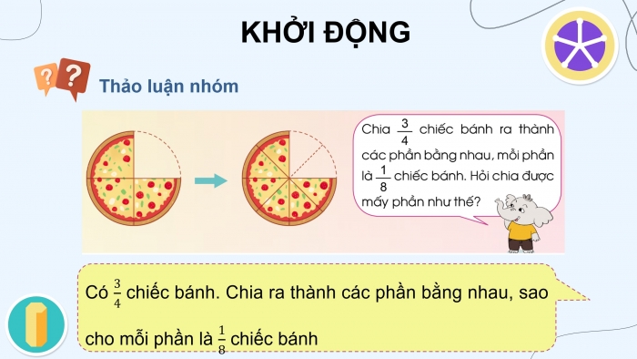 Giáo án điện tử Toán 4 cánh diều Bài 84: Phép chia phân số