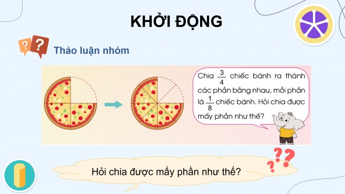 Giáo án điện tử Toán 4 cánh diều Bài 84: Phép chia phân số