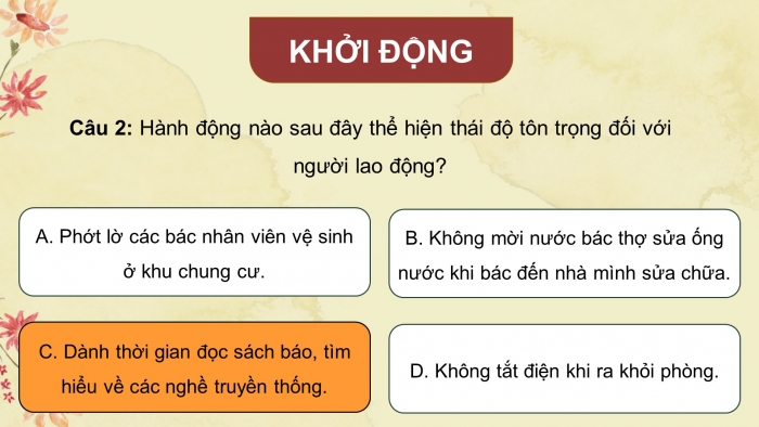 Giáo án điện tử HĐTN 8 chân trời (bản 2) Chủ đề 8: Tìm hiểu hứng thú nghề nghiệp và định hướng học tập, rèn luyện - Hoạt động 5, 6