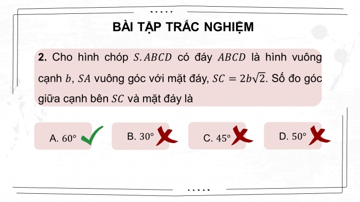 Giáo án điện tử Toán 11 chân trời: Bài tập cuối chương 8