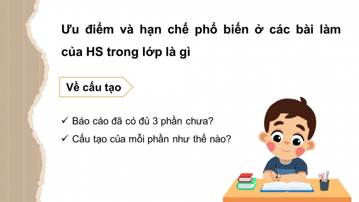 Giáo án điện tử Tiếng Việt 4 cánh diều Bài 17 Viết 2: Trả bài viết báo cáo