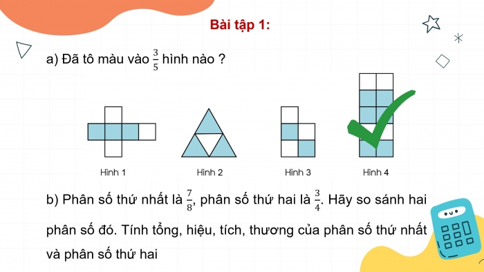 Giáo án điện tử Toán 4 cánh diều Bài 93: Ôn tập về phân số và các phép tính với phân số