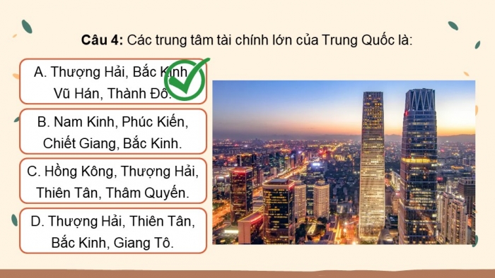 Giáo án điện tử Địa lí 11 chân trời Bài 27: Thực hành: Tìm hiểu sự thay đổi của nền kinh tế tại vùng duyên hải Trung Quốc