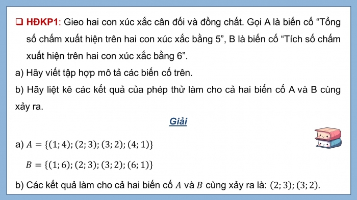 Giáo án điện tử Toán 11 chân trời Chương 9 Bài 1: Biến cố giao và quy tắc nhân xác suất