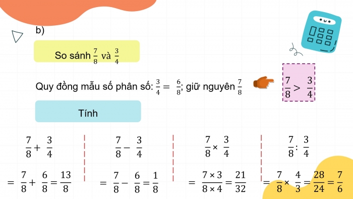 Giáo án điện tử Toán 4 cánh diều Bài 93: Ôn tập về phân số và các phép tính với phân số