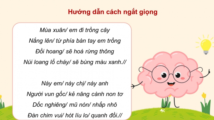 Giáo án điện tử Tiếng Việt 4 cánh diều Bài 16 Đọc 4: Mùa xuân em đi trồng cây