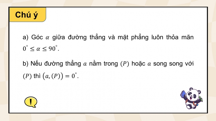 Giáo án điện tử Toán 11 chân trời Chương 8 Bài 5: Góc giữa đường thẳng và mặt phẳng. Góc nhị diện