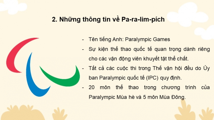 Giáo án điện tử Ngữ văn 11 kết nối Bài 8 Đọc 3: Pa-ra-lim-pích (Paralympic): Một lịch sử chữa lành những vết thương