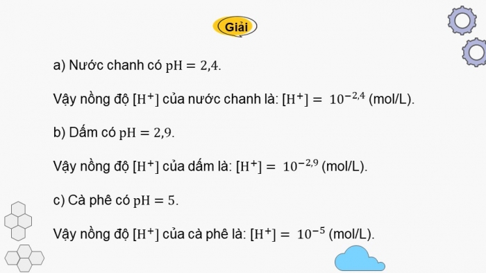 Giáo án điện tử Toán 11 chân trời HĐ thực hành và trải nghiệm Bài 2: Ứng dụng lôgarit vào đo lường độ pH của dung dịch