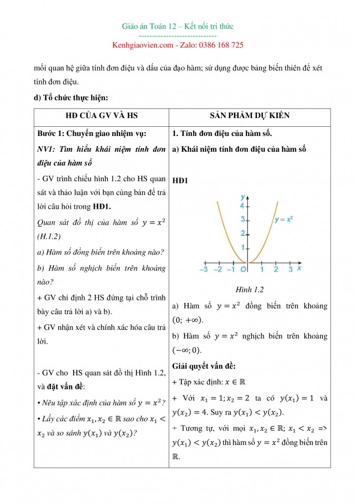 Giáo án toán 12 kết nối tri thức