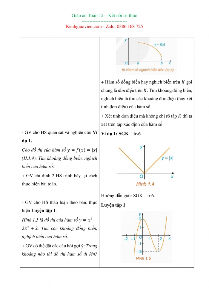 Giáo án toán 12 kết nối tri thức