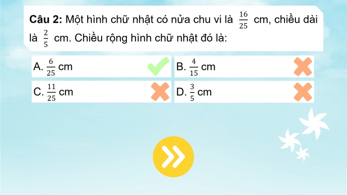 Giáo án powerpoint dạy thêm Toán 4 chân trời Bài 72: Trừ hai phân số khác mẫu số