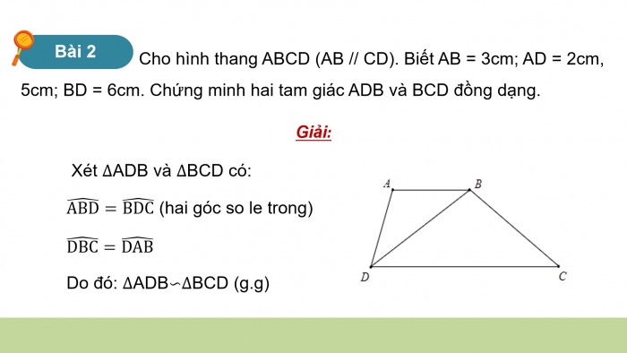 Giáo án powerpoint dạy thêm Toán 8 cánh diều Chương 8 Bài 8: Trường hợp đồng dạng thứ ba của tam giác