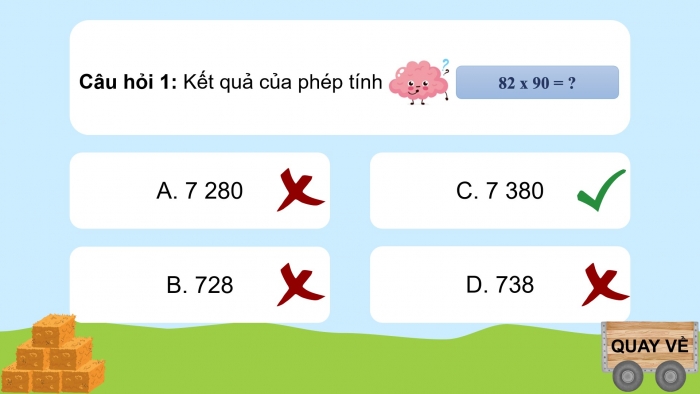 Giáo án powerpoint dạy thêm Toán 4 chân trời Bài 46: Nhân các số có tận cùng là chữ số 0