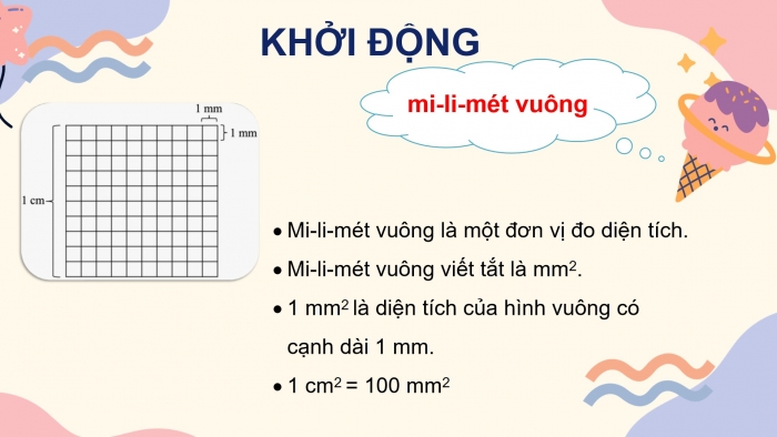 Giáo án powerpoint dạy thêm Toán 4 chân trời Bài 57: Mi-li-mét vuông