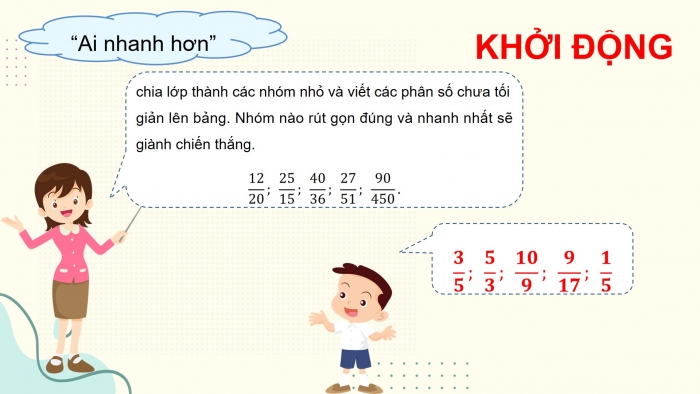 Giáo án powerpoint dạy thêm Toán 4 chân trời Bài 63: Rút gọn phân số